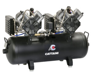 Cattani kompressor m/tørke. 2×2 syl. 230V. 1~