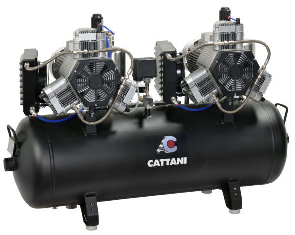 Cattani kompressor m/tørke. 2x3 syl. 400V. 3~