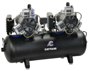Cattani kompressor m/tørke. 2×3 syl. 230V. 3~