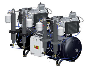 Cattani kompressor m/4 x tørke. 2×3 syl. 400V. 3~