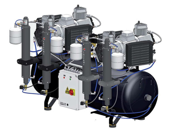 Cattani kompressor m/4 x tørke. 2x3 syl. 400V. 3~