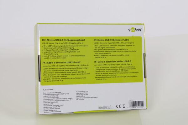 Aktiv USB forlengelseskabel 10 meter - Bilde 2